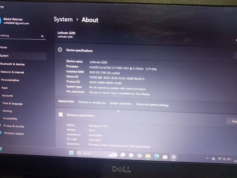 Dell latitude 5290 i3 7th gen 8 ram 256 ssd 6