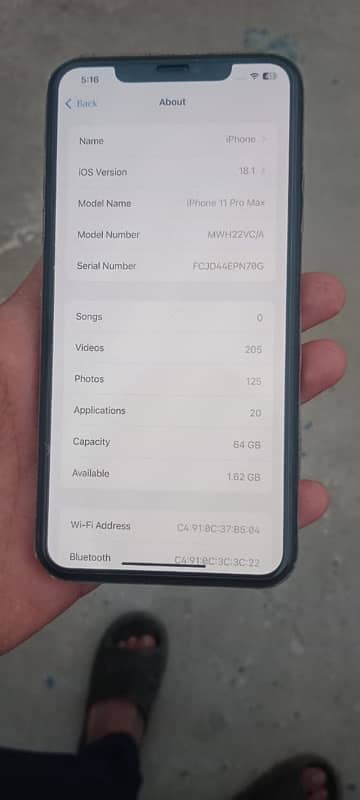 iPhone 11 Pro max non factory unlock pta 64gb water pack 7