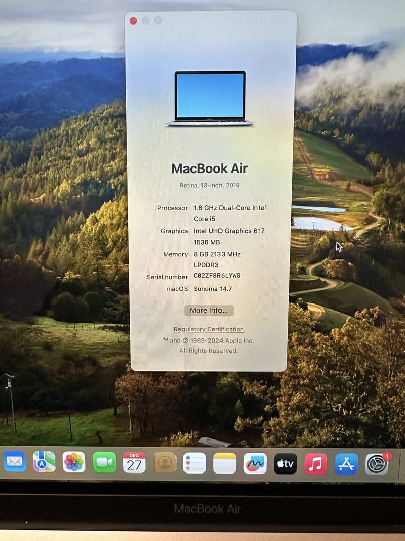 Macbook air 2019 i5 8gb ram 128gb 2