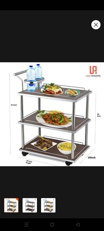 Food serving table or tea trolly for home ,cafe,Hotel and markets 0