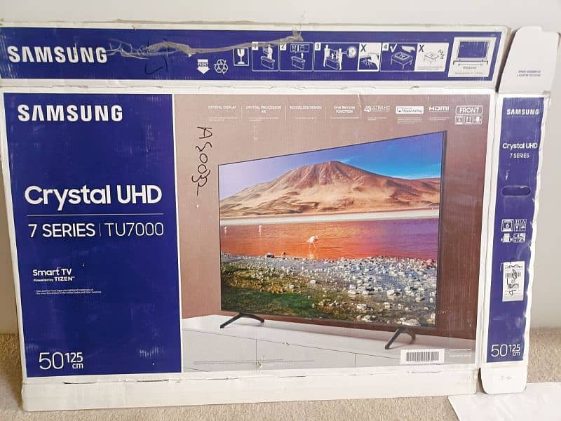 Samsung smart TV 50 inches crystal UHD 7 series TU7000 with box 5