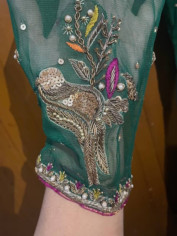 Mehndi dress Green Pink & Mustard color 3