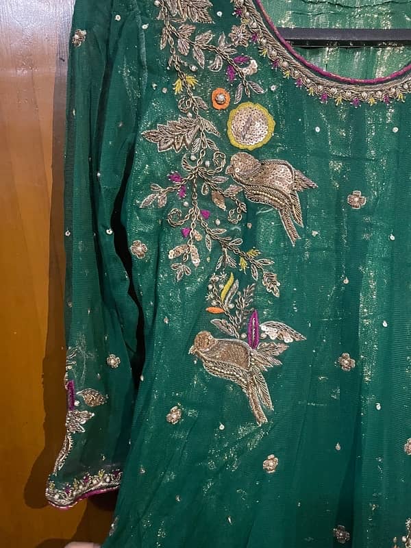 Mehndi dress Green Pink & Mustard color 4