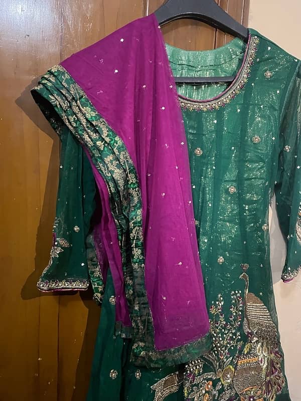 Mehndi dress Green Pink & Mustard color 7