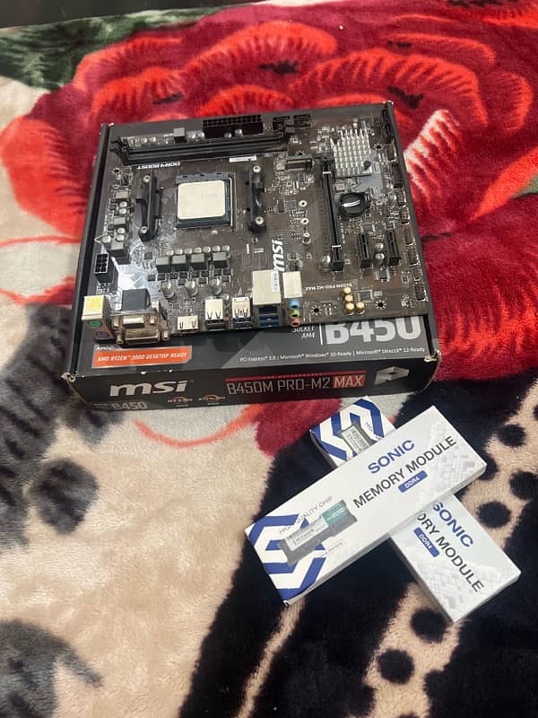 ryzen 5 3600 + b450m Pro M2 Max mobo + 32gb ddr4 ram 0