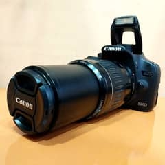 Canon 500D DSLR Camera with Canon 55-200 mm zooming lens