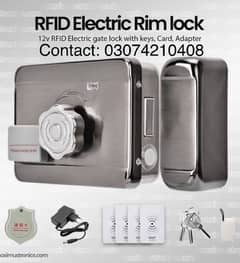 Electric Door lock main gate Rim lock card key access System 12v