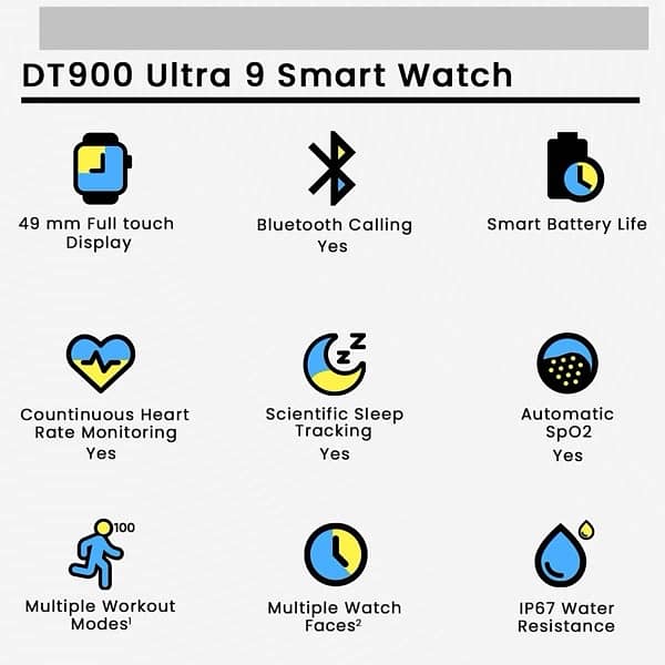 DT900 ULTRA Smart watch with 7 straps 2