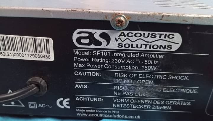 Acoustic Solution Stereo Amplifier 220 Volts. 2