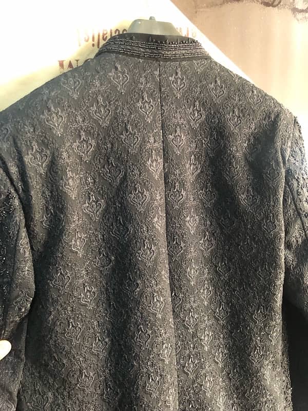 Black sherwani kat dana work for groom one time worn 9