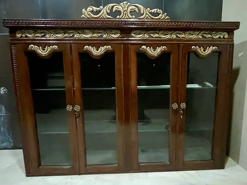 Beautiful Wooden & Glass Decoration Shelve 0