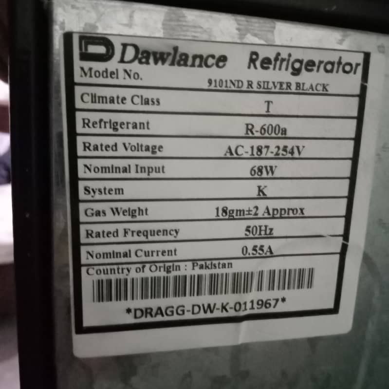 Dawalance refrigerator 910IND 1