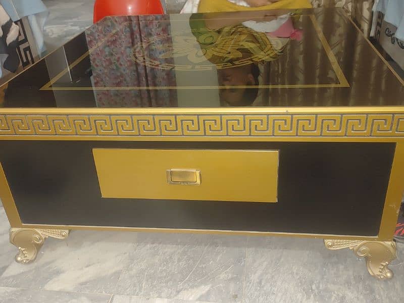 black abd golden wooden table 2