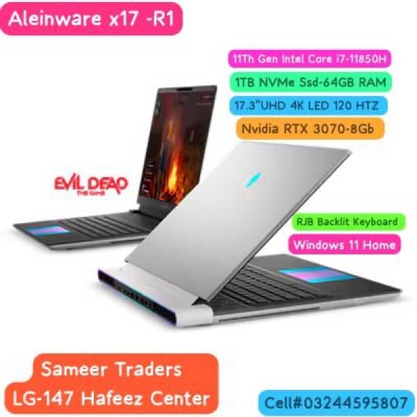 Aleinware X17 R1-Core i7-11Th Gen 3