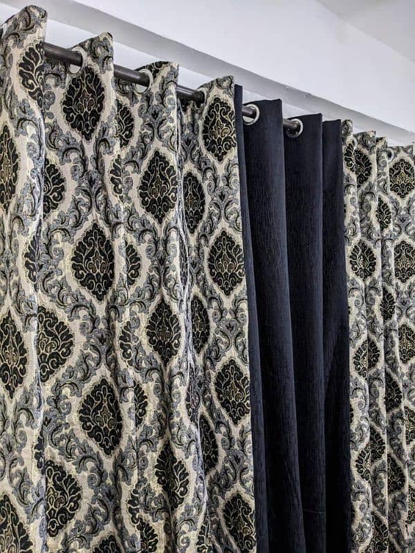 3 pcs velvet jacquard curtains delivery available 0