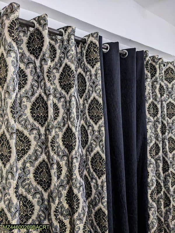 3 pcs velvet jacquard curtains delivery available 1