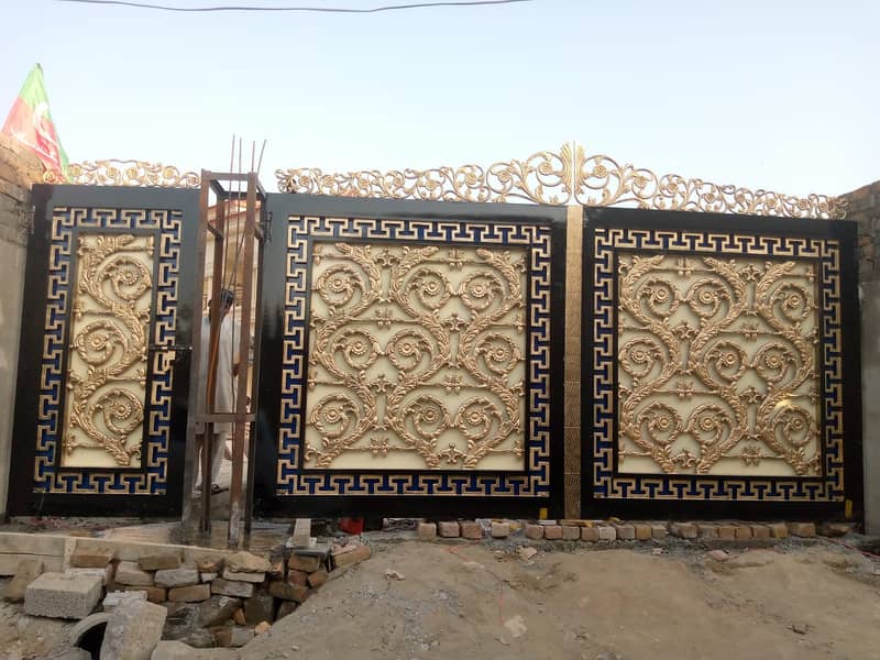 Steel Gate design - Modern villa wrought iron -Double door gate design 0