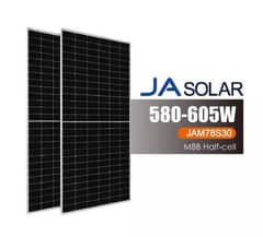 Ja solar panels 605 watts A+grade Bificial double glass