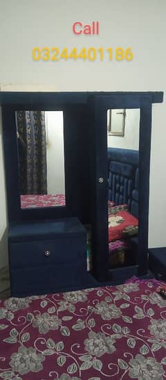 dark blue colour double bed