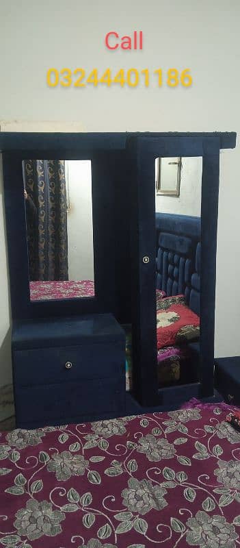 dark blue colour double bed 0