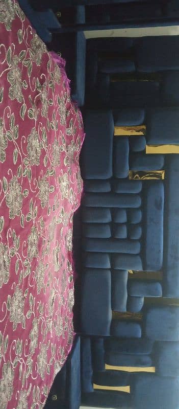 dark blue colour double bed 1