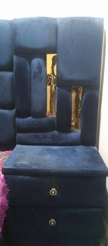 dark blue colour double bed 2