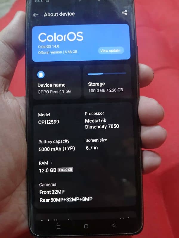 oppo reno 11 5g edge with box & charger 2