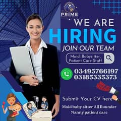 "Hiring Now: Maids, Babysitters, Nannies, All-Rounders & Patient Care