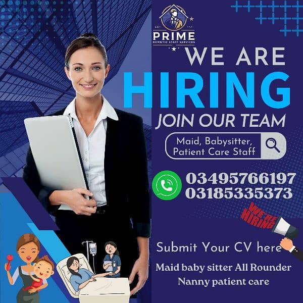 "Hiring Now: Maids, Babysitters, Nannies, All-Rounders & Patient Care 0