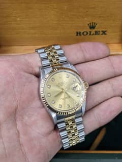 Rolex Datejust 36mm 16233 Steel & Gold Champagne Diamond Dial With box