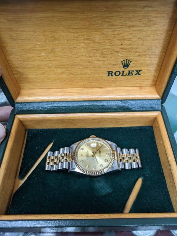 Rolex Datejust 36mm 16233 Steel & Gold Champagne Diamond Dial With box 1