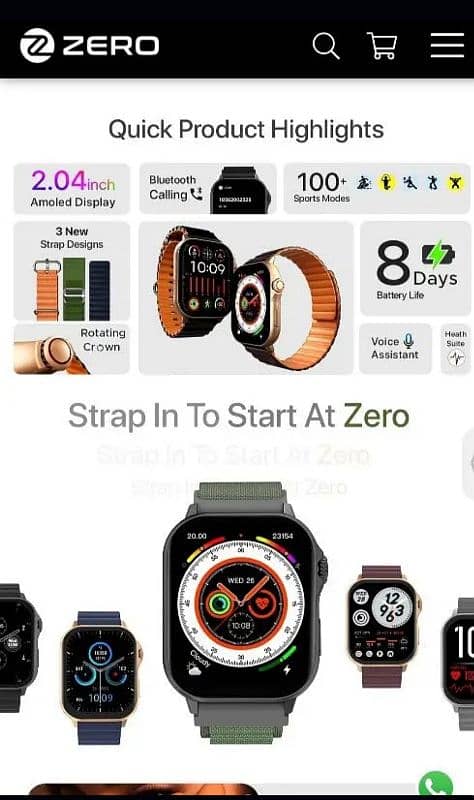 Zero phantom pro smartwatch in Gray naylon just box open full new 2