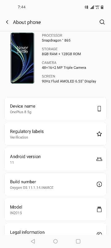 OnePlus 8 single sim 1