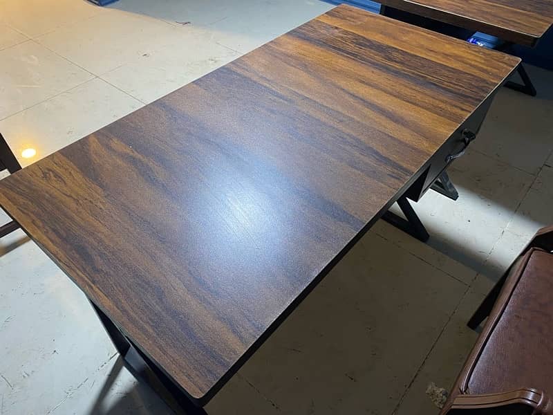 Two Wooden Office Tables with Drawers 3