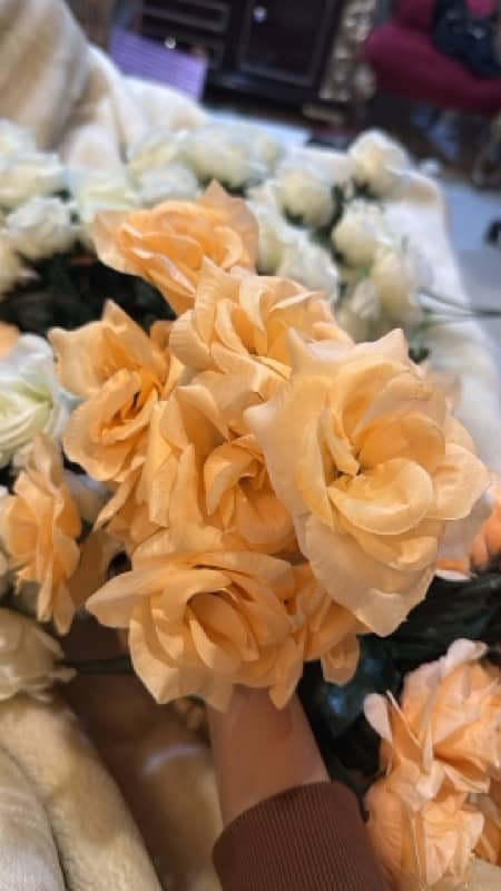 peach artificial flowers 2