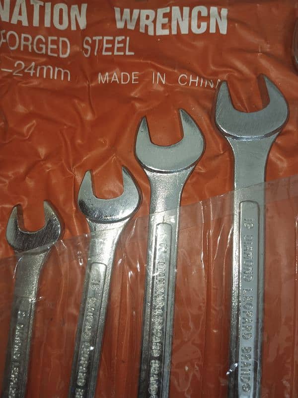 steel combination spanner set 4