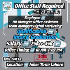 Office Staff Required Only Female