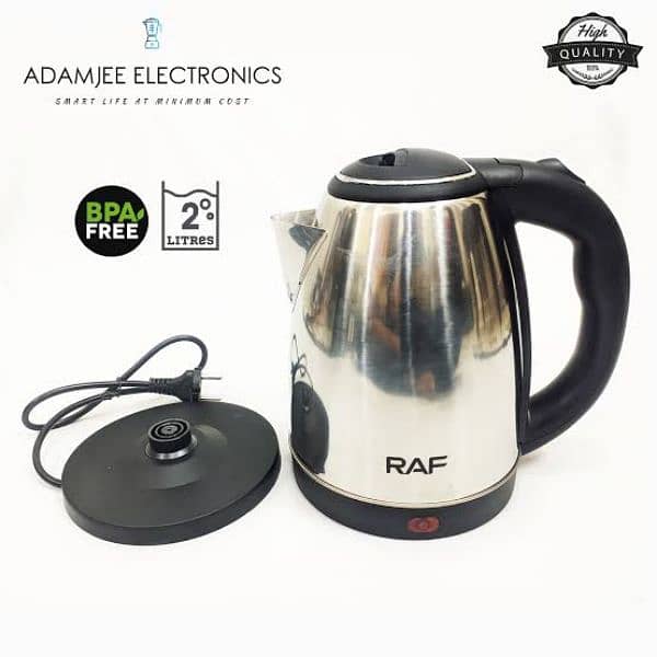 Automatic Electric Kettle 2Liter  – Stainless Steel & Cordless. 0