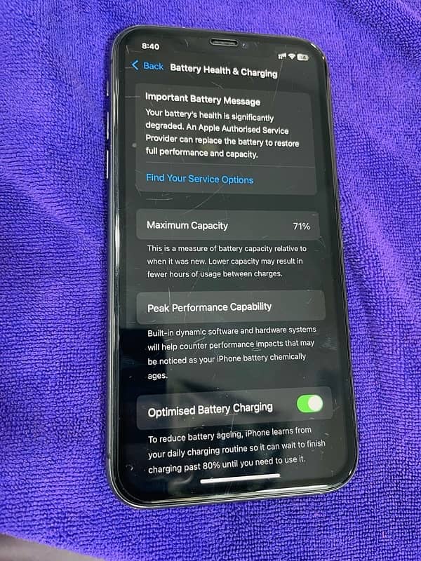 IPHONE 11 DUEL PHYSICAL PTA APPROVED 128 GB 71 BH 10/8 condition 7