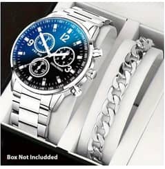 Pack of 2 Classic Luxury Watch for Men / Boys With Silver Hand/Wrist B