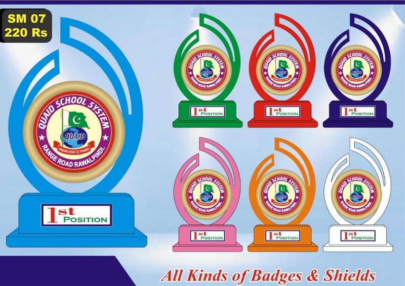 school Awards and shields Madels 3