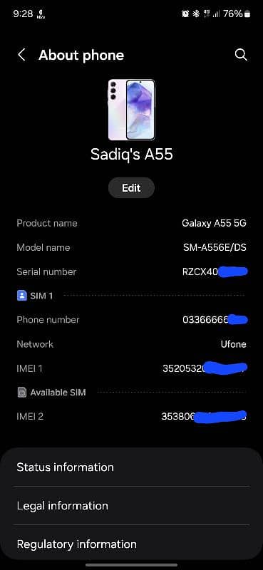 SAMSUNG GALAXY A55 256GB NON PTA 1