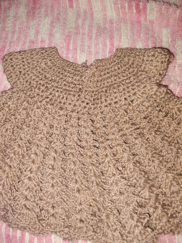 beautiful handmade crochet frock for baby girl 2