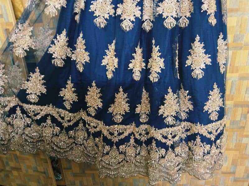 Blue Maxi Heavey embroidery cut-dana work 1