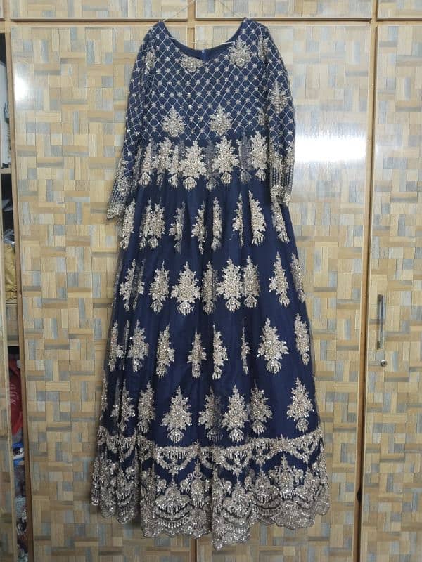 Blue Maxi Heavey embroidery cut-dana work 2