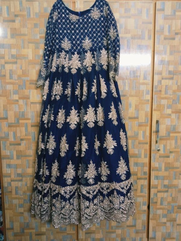 Blue Maxi Heavey embroidery cut-dana work 4