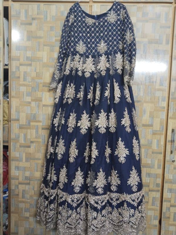 Blue Maxi Heavey embroidery cut-dana work 5