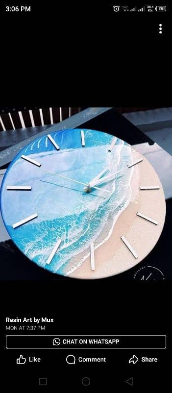 Resin Beach style Clock 14 2