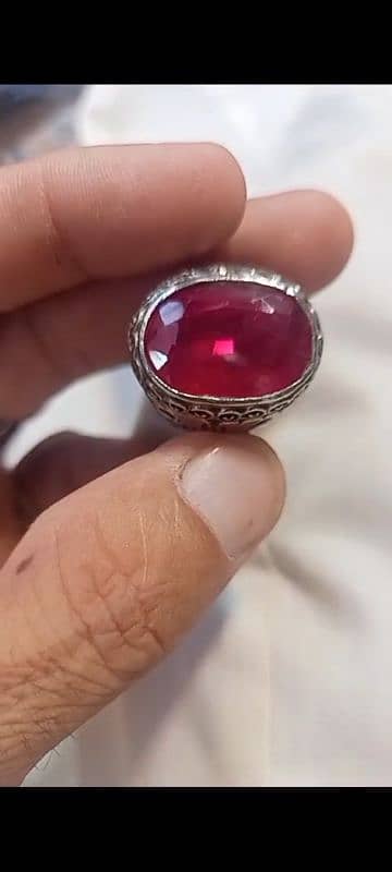 Ruby(yaqoot) Neelam , and other stones Silver rings 8