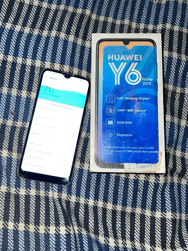 huawei y 6 prime 32gb with box wattsapp 03070405686 6